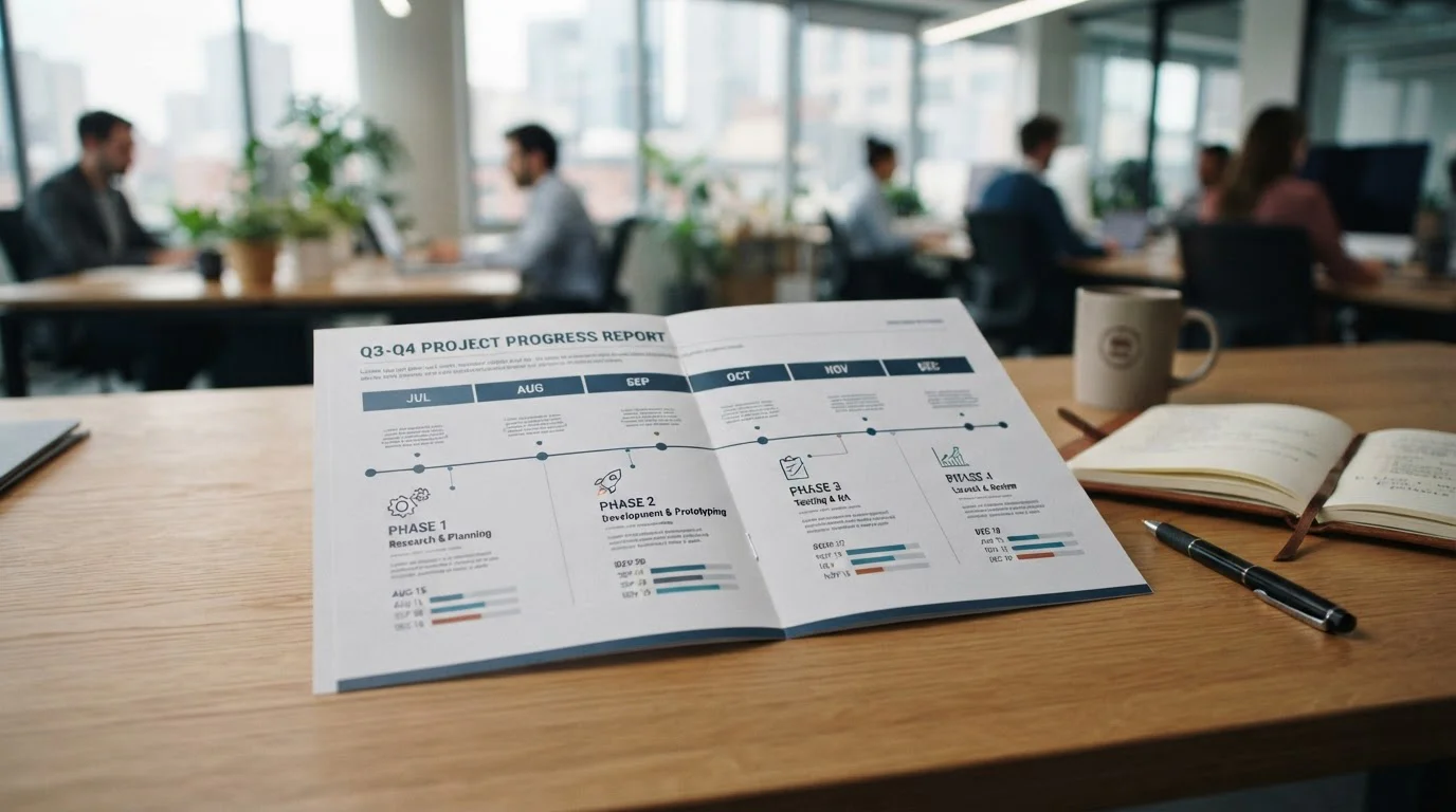 Official document with timeline markers showing regulatory approval process