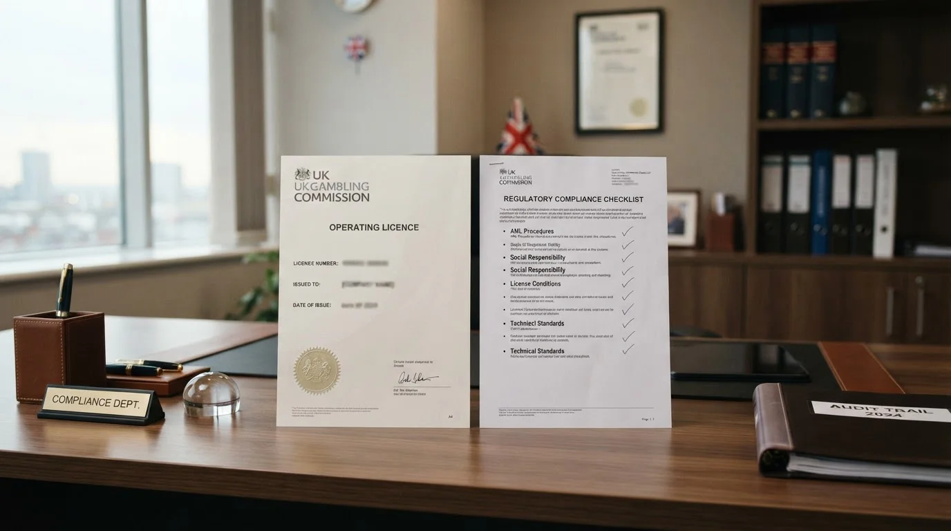 UKGC gambling license document and regulatory compliance checklist