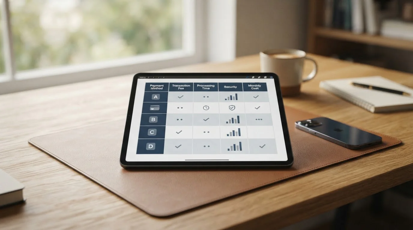 Comparison table showing payment methods including MuchBetter, PayPal, and Apple Pay
