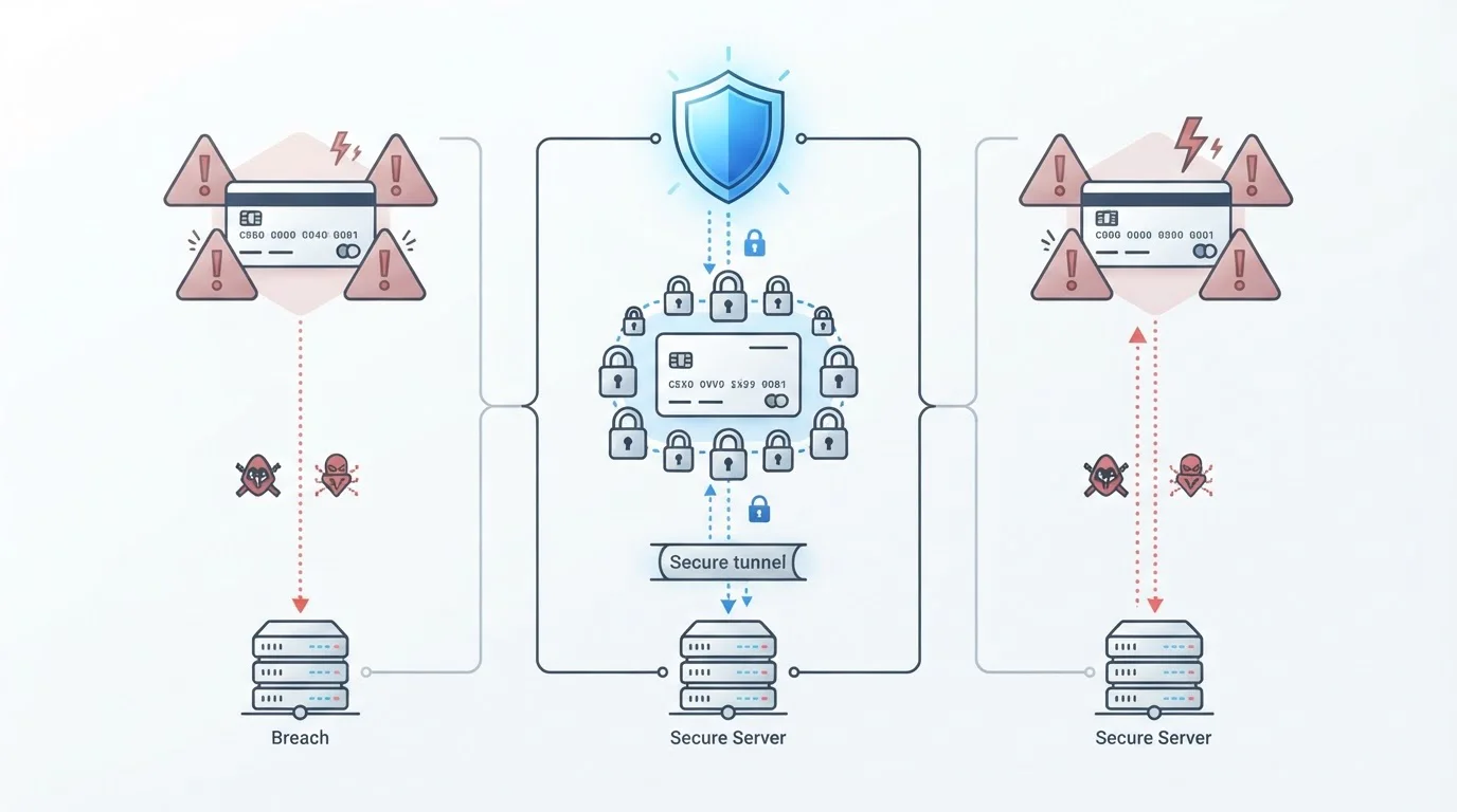 Security comparison showing Open Banking shielding bank credentials from casino