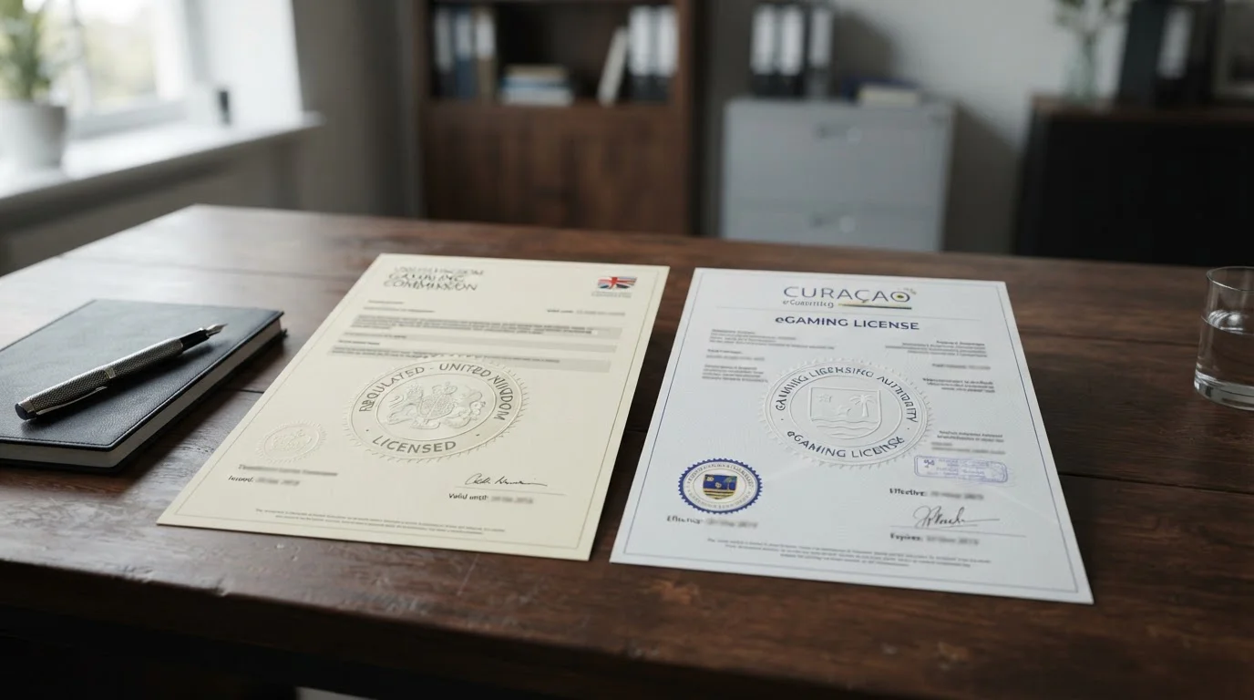 Comparison of UKGC license stamp versus Curaçao offshore license
